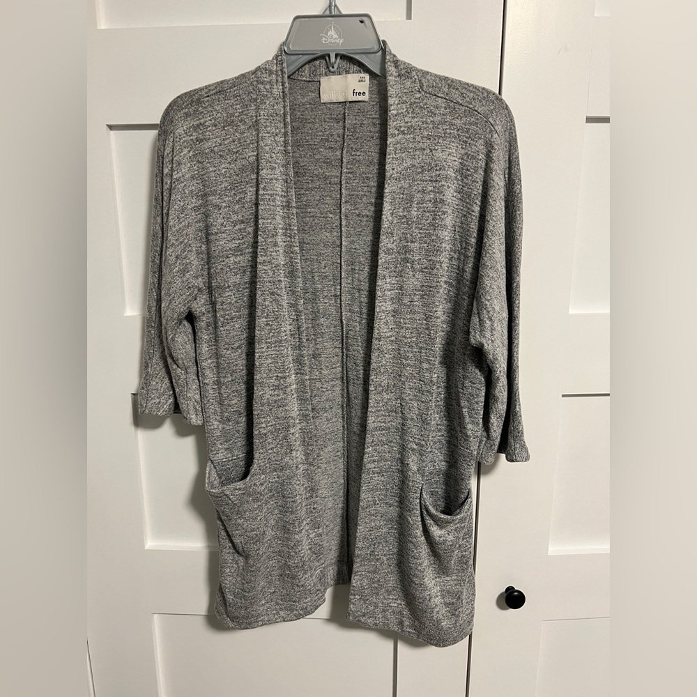 Wilfred Free Heathered Grey 3/4 Length Sleeve Cardigan